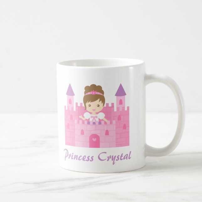 Niedliche Prinzessin Girl im rosa Schloss Tasse (Rechts)