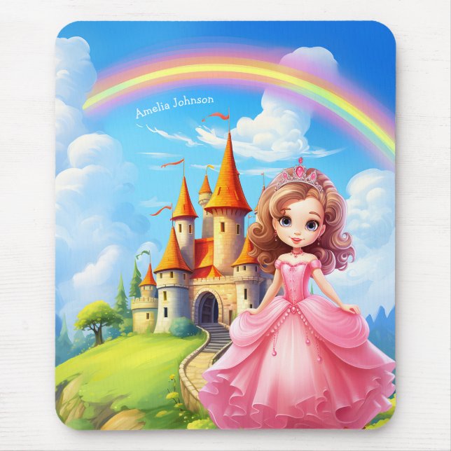 Niedliche Prinzessin im Mendrisiotto Personalisier Mousepad (Vorne)