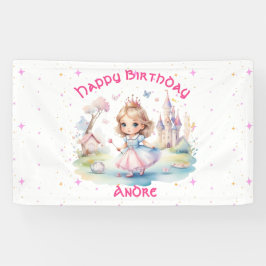 Niedliche Prinzessin im Whimsical Wonderland Banner