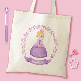 Niedliche Prinzessin Lila Personalisiert Tragetasche