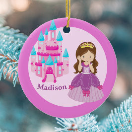 Niedliche Prinzessin Mädchen Custom Kids Pink Weih Keramik Ornament