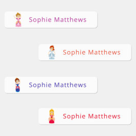 Niedliche Prinzessin mit benutzerdefiniertem Perso Etiketten