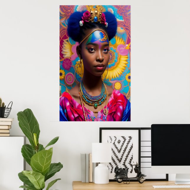 Niedliche Prinzessin mit Tiara Poster (Heimbüro)