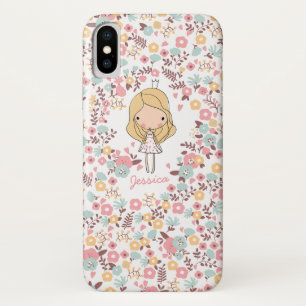 Niedliche Prinzessin Monogram Custom Floral Case-Mate iPhone Hülle