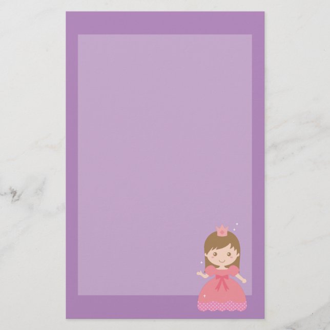 Niedliche Prinzessin, Rosa für kleine Mädchen Briefpapier (Vorderseite)