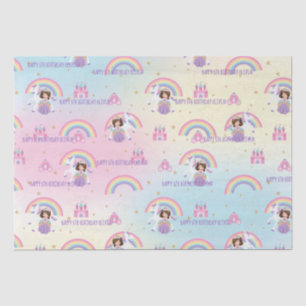 Niedliche Prinzessin und Einhorn-Regenbogen Geburt Seidenpapier