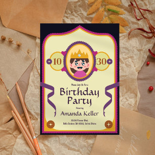 Niedliche Prinzessin zum Geburtstag Einladung