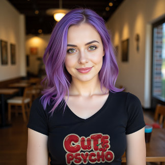Niedliche Psycho Fett Typografie Tri-Blend Shirt