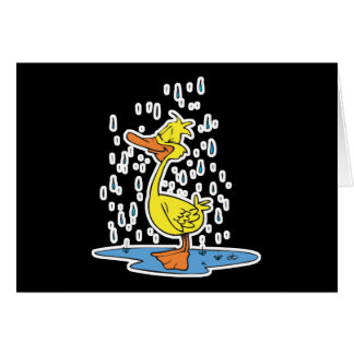 niedliche Puddelente im Regen