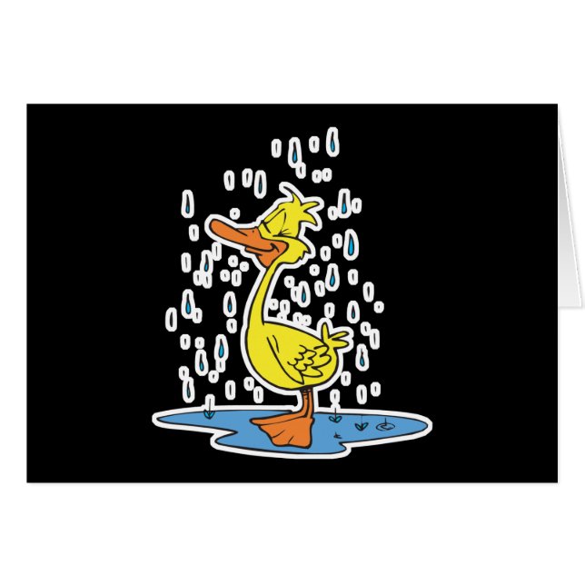 niedliche Puddelente im Regen (Vorderseite (Horizontal))