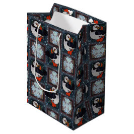 Niedliche PuffBirds Wintermuster Mittlere Geschenktüte