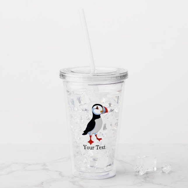 Niedliche Puffin-Design Akryllische Tumoren Acryltrinkbecher (Vorderseite Ice)