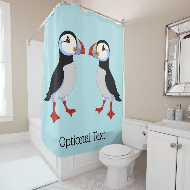 Niedliche Puffins Design Duschvorhang (Beispiel)