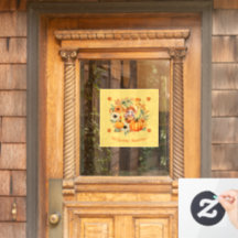 Niedliche Pumpkettenmaus im Herbstkranz