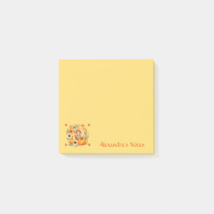 Niedliche Pumpkettenmaus im Herbstkranz Post-it Klebezettel