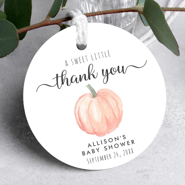 Niedliche Pumpkin Baby Dusche Vielen Dank Geschenkanhänger (Von Creator hochgeladen)