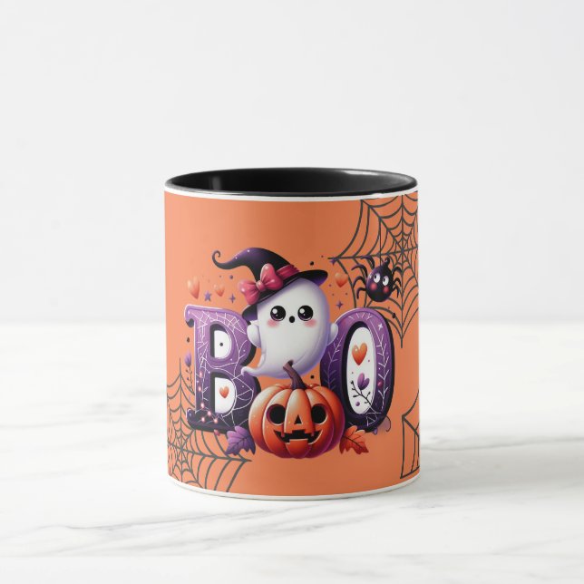 Niedliche Pumpkin-Boo Halloween-Tasse Tasse (Zentrum)