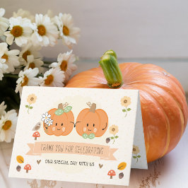 Niedliche Pumpkin Bride und Groom Wedding Vielen D Dankeskarte