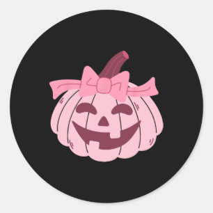 Niedliche Pumpkin Coquette Rosa Bow Krawatte Girl Runder Aufkleber
