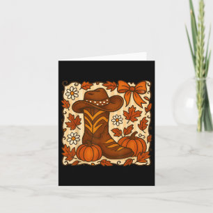 Niedliche Pumpkin Cowgirl Boots Coquette Bows West Karte