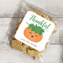 Niedliche Pumpkin Erntedank-Sticker & Labels