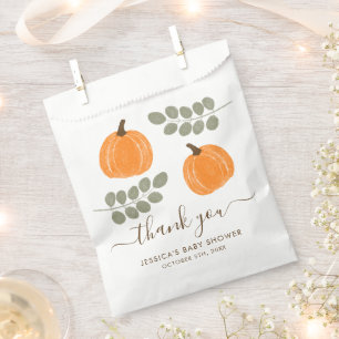 Niedliche Pumpkin Eucalyptus Fall Babydusche Geschenktütchen
