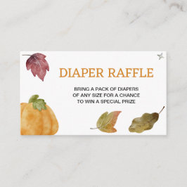 Niedliche Pumpkin Fall Diaper Raffelkarte Begleitkarte