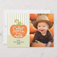 Niedliche Pumpkin Fall Foto-Karte