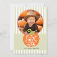 Niedliche Pumpkin Fall Foto-Karte