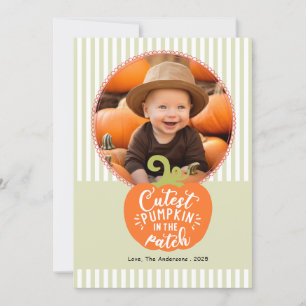 Niedliche Pumpkin Fall Foto-Karte Einladung