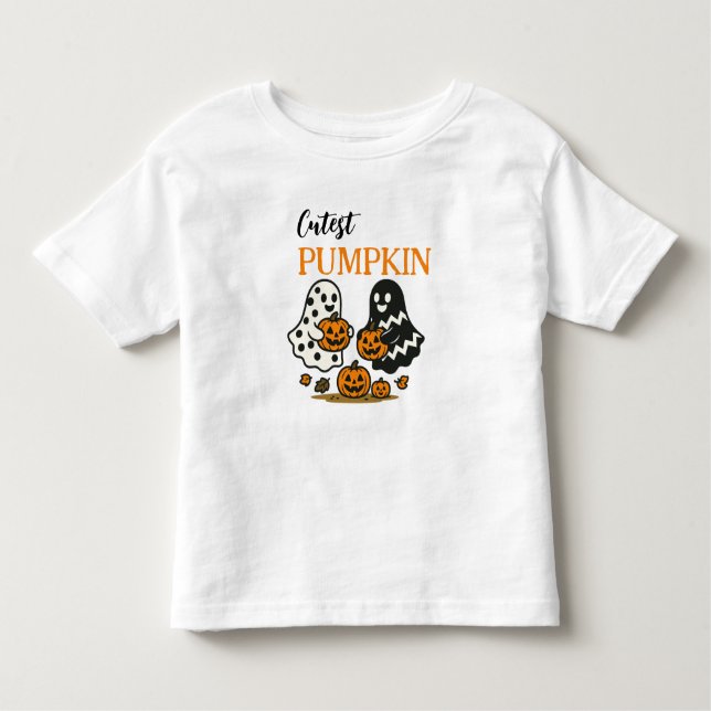 Niedliche Pumpkin-Geister Kleinkind T-shirt (Vorderseite)