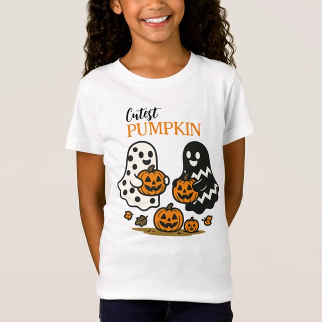 Niedliche Pumpkin-Geister T-Shirt (Vorderseite)