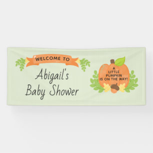 Niedliche Pumpkin Gender Neutral Baby Dusche Banner