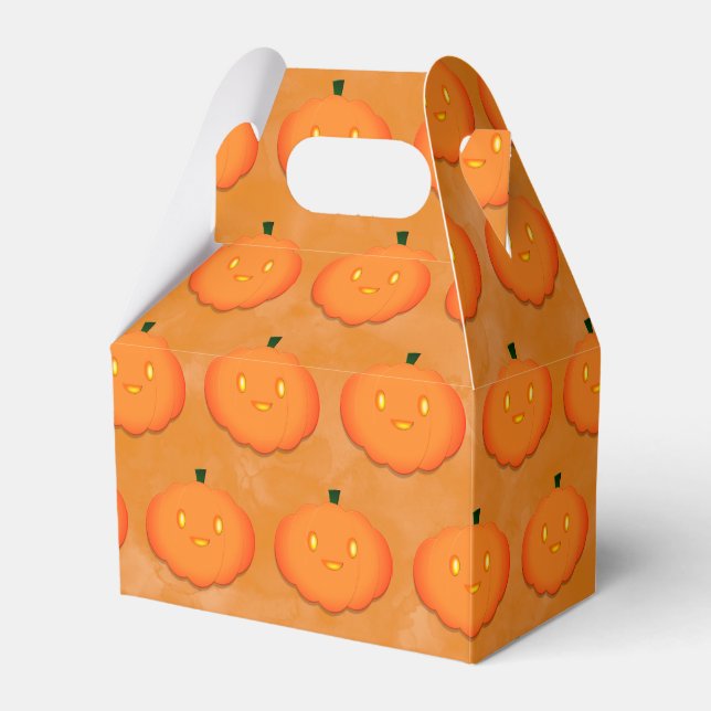Niedliche Pumpkin Halloween Wasserfarbe Kinderdusc Geschenkschachtel (Vorderseite)