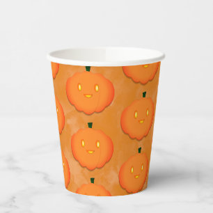 Niedliche Pumpkin Halloween Wasserfarbe Kinderdusc Pappbecher
