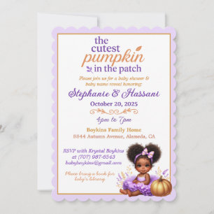 Niedliche Pumpkin in Patch Baby Shower Einladung