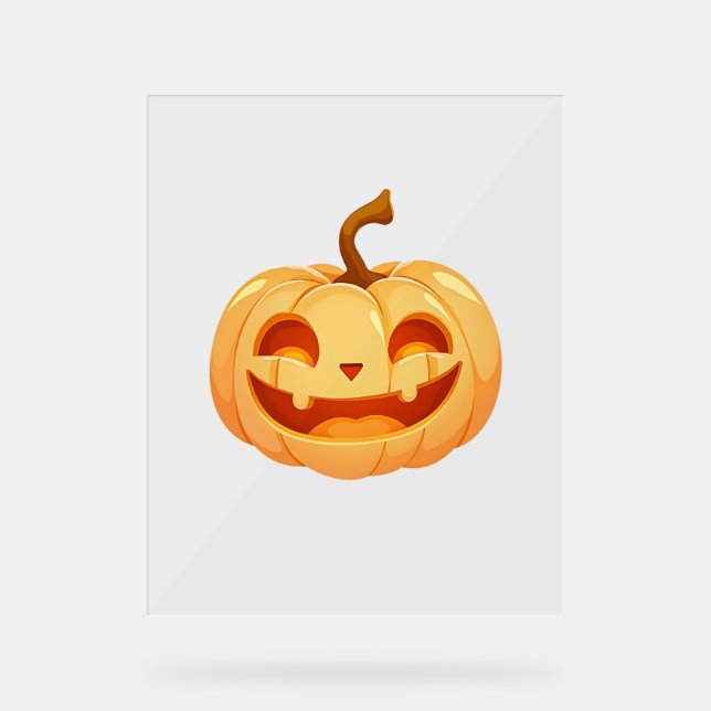 Niedliche Pumpkin Kürbislaterne Turtle Sea Hallowe Acrylschild (Vorderseite)