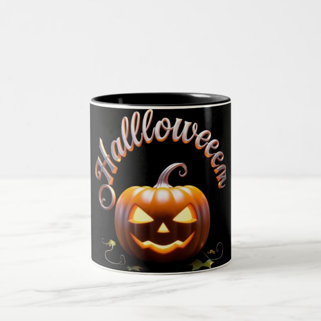 Niedliche Pumpkin-Tasse zu Halloween - Perfekt für Zweifarbige Tasse (Mittel)