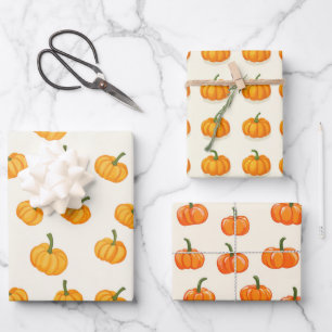 Niedliche Pumpkins Fall Harvest Geschenkpapier Set