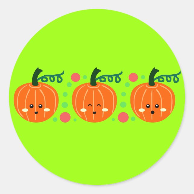 Niedliche Pumpkins Runder Aufkleber (Vorderseite)