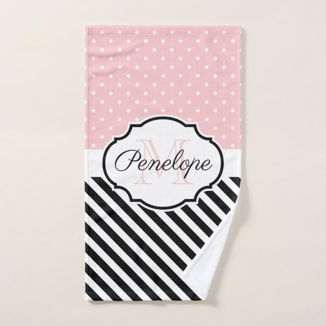 Niedliche Punkte und Streifen Badhandtuch Set (Handtuch)