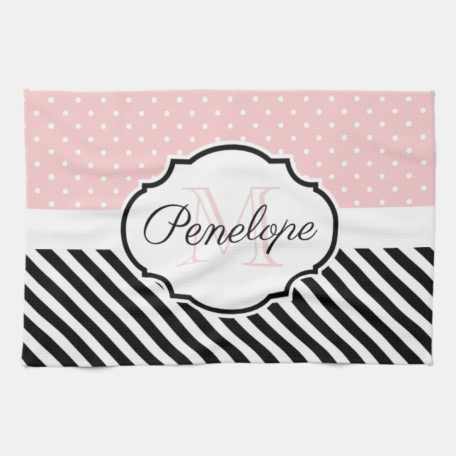 Niedliche Punkte und Streifen Geschirrtuch (Horizontal)