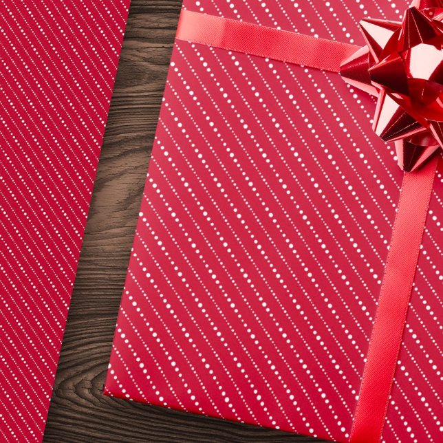Niedliche Punktstreifen, weiß rot oder farbig Geschenkpapier (Cute dot stripes white red or any color wrapping paper)