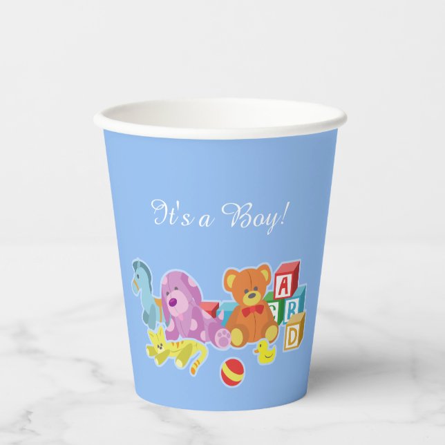 Niedliche Puppen (blau) Papier-Cup Pappbecher (Vorderseite)