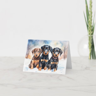 Niedliche Puppy-Xmas-Karte Dankeskarte