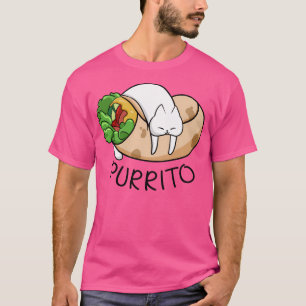 Niedliche Purrito Katze Schlafen auf Burrito T-Shirt