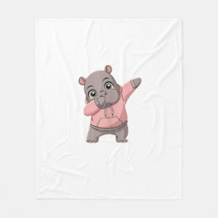 Niedliche Pygmäen Hippo Kinder Mädchen Jungen Dabb Fleecedecke