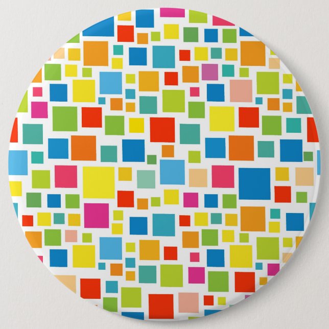 Niedliche Quadrat-Muster Button (Vorderseite)