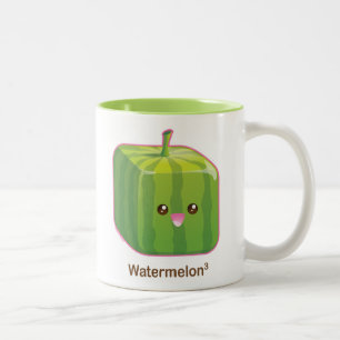 Niedliche quadratische Wassermelone Zweifarbige Tasse