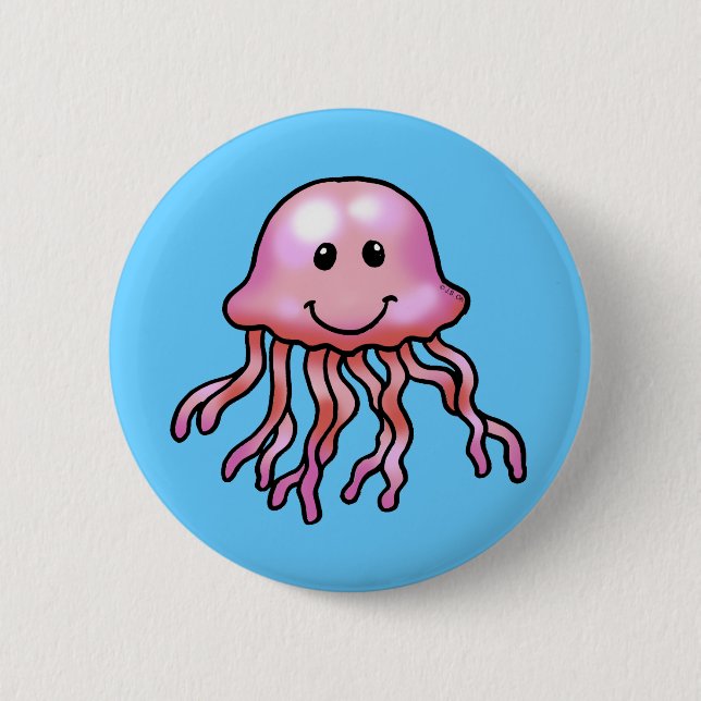 Niedliche Quallen Button (Vorderseite)